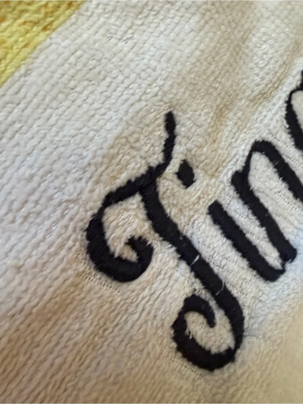 Black & Gold Novelty 'The Gold Card' Beach Towel Bloomingdale’s Linda Knapp name